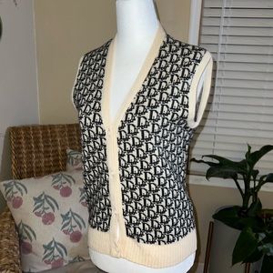 💗RARE💗 Authentic Vintage Christian Dior Monogram Wool Vest Size M - Unisex